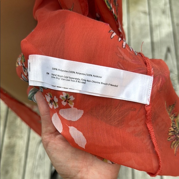 Sheer Floral Maxi Layering Kimono Size L - Picture 7 of 9